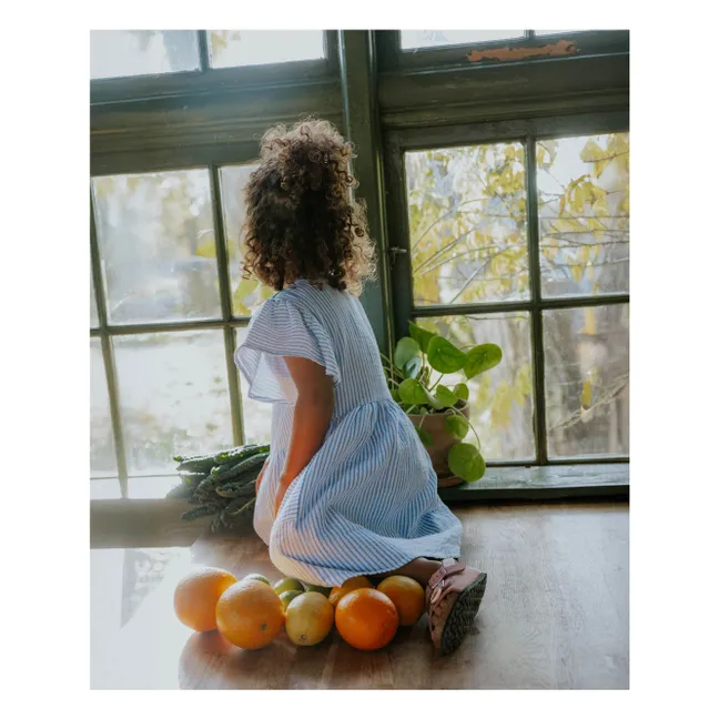 Striped Cha Cha Dress | Light blue