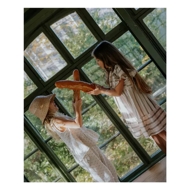 Robe Vira Rayée Lin | Ecru