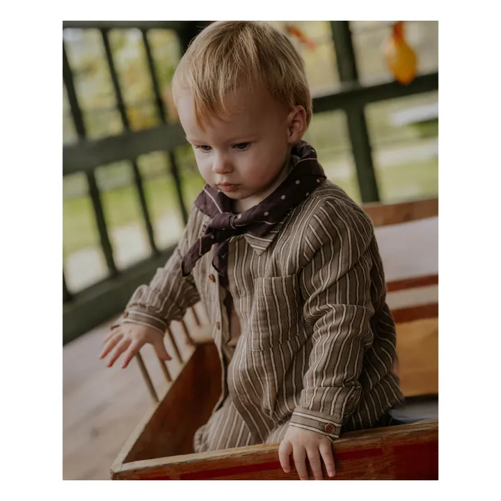 Pantalon Elmo Rayé | Taupe- Image produit n°1