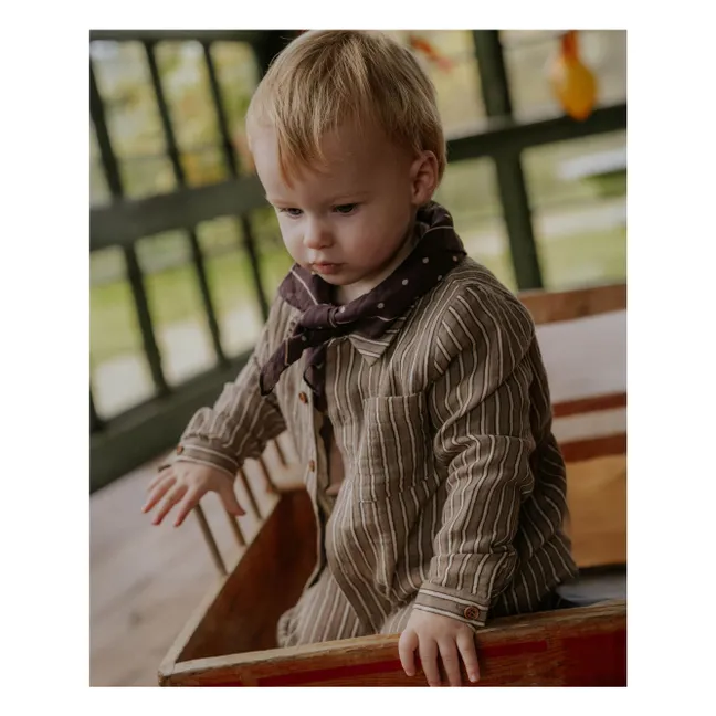 Camicia a righe Elmo | Marrone