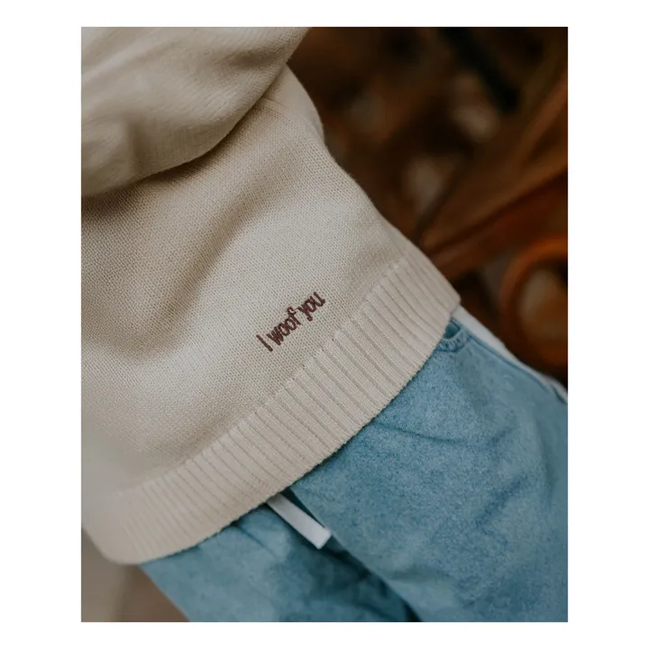 Pull Mahdi Chiens Coton Bio | Ecru- Image produit n°4