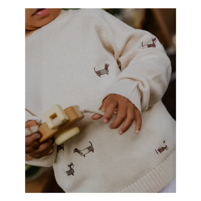 Pull Mahdi Chiens Coton Bio | Ecru