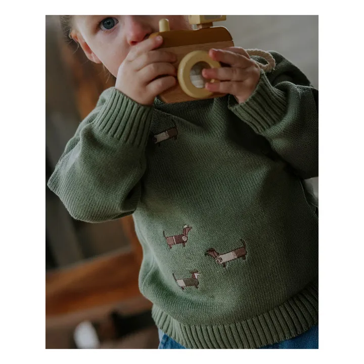 Pull Mahdi Chiens Coton Bio | Vert d'eau- Image produit n°2