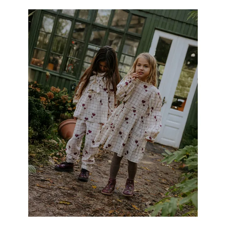 Robe Ilove Carreaux | Ecru- Image produit n°1