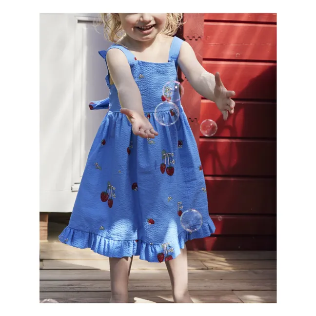 Vestido de tirantes Elma Fraises | Azul Mar