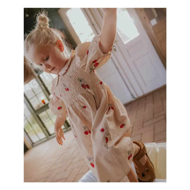 Elma Strawberry Dress | Ecru