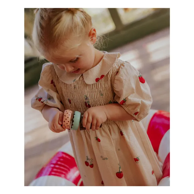 Elma Strawberry Dress | Ecru