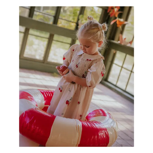 Elma Strawberry Dress | Ecru