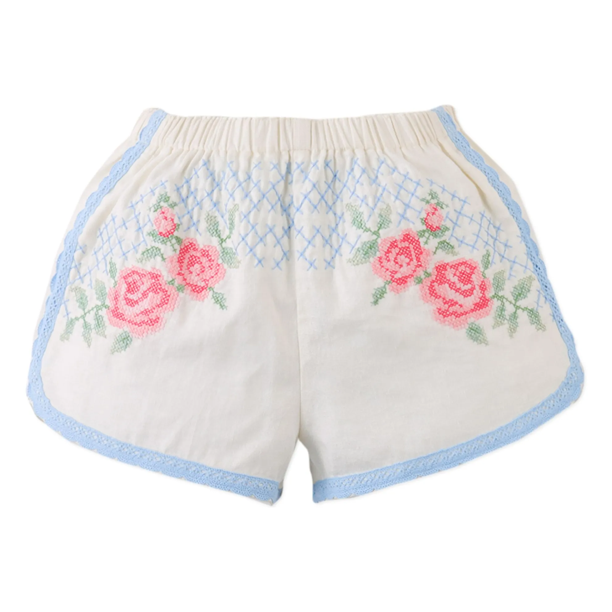 Short Nelly Dentelle Lin | Ecru- Image produit n°0