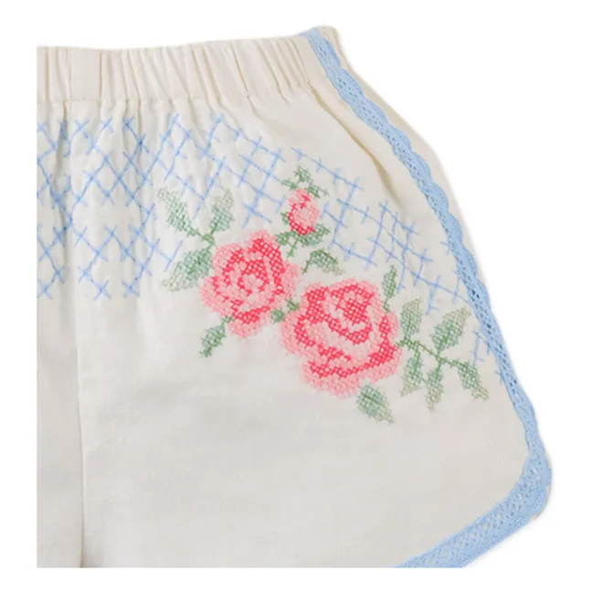 Short Nelly Dentelle Lin | Ecru