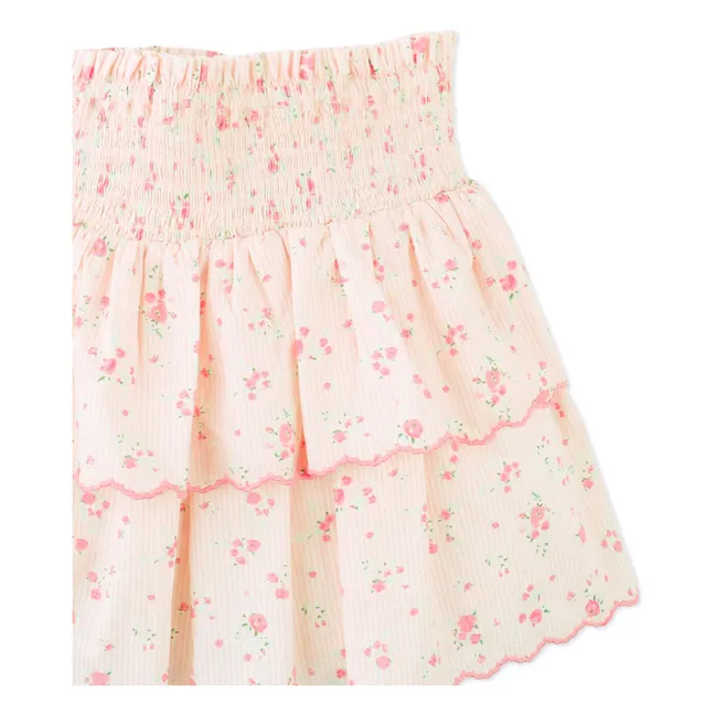 Falda corta Bea Smocked | Rosa Pálido
