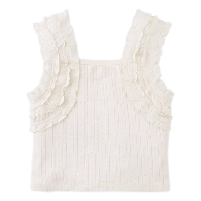Top Sandra Smockée | Ecru