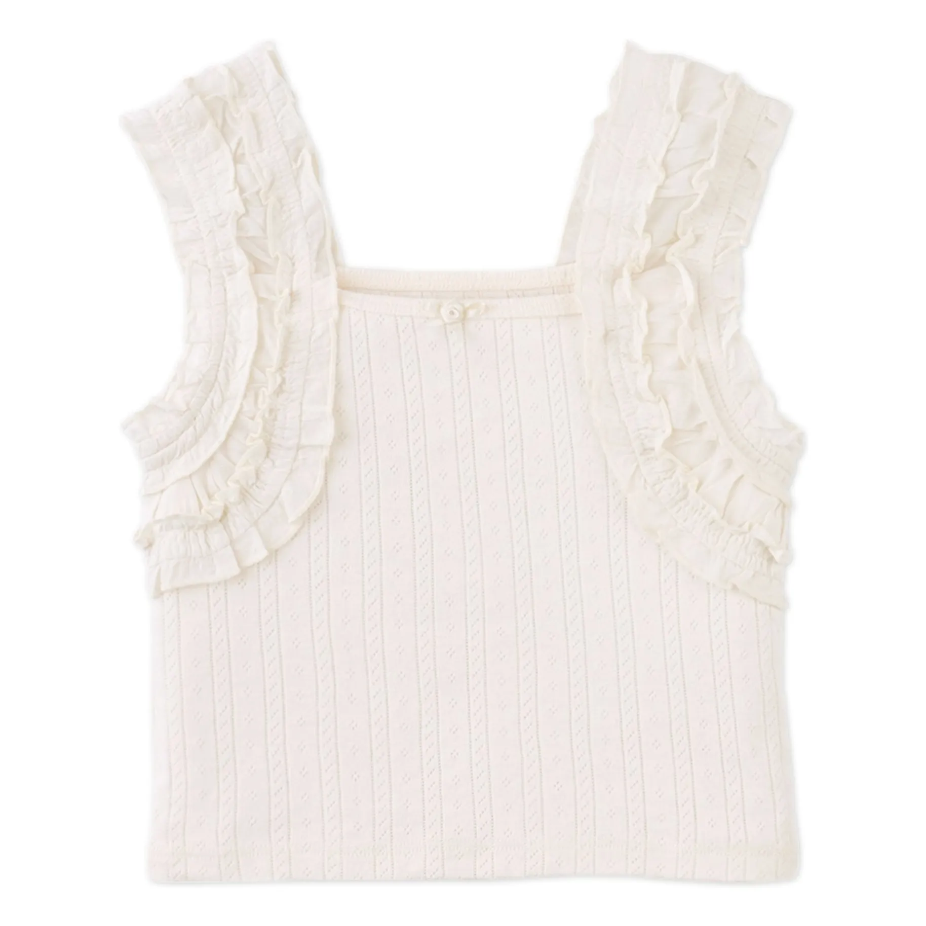 Top Sandra Smockée | Ecru- Image produit n°0