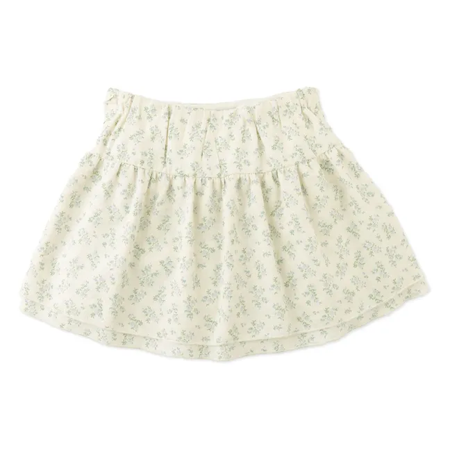 Ensemble Top et Jupe Ambessa Fleuri | Ecru