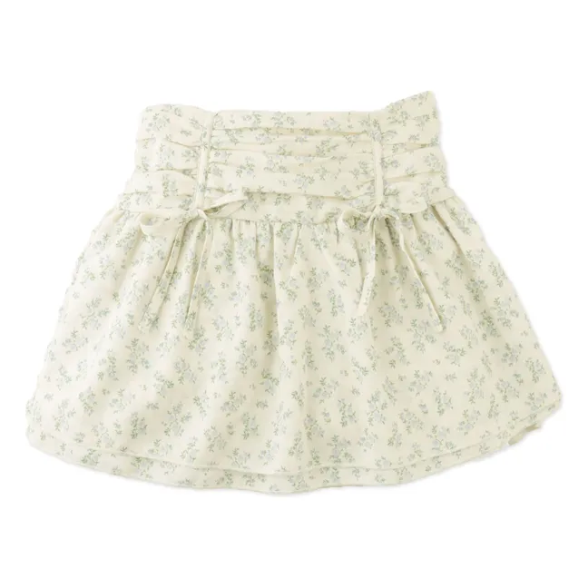 Ensemble Top et Jupe Ambessa Fleuri | Ecru