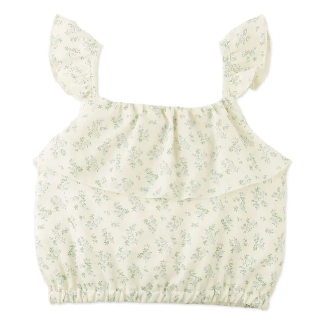 Ensemble Top et Jupe Ambessa Fleuri | Ecru