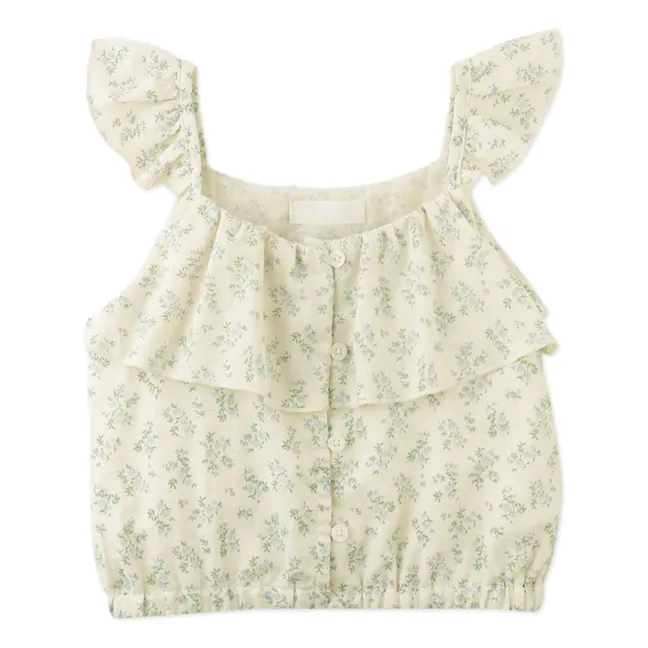 Ensemble Top et Jupe Ambessa Fleuri | Ecru