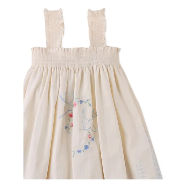 Robe Alessia Brodée | Ecru