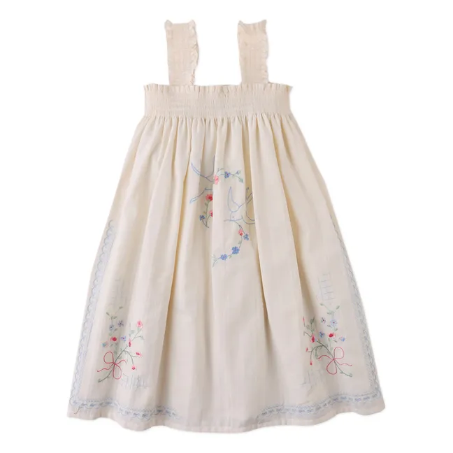 Robe Alessia Brodée | Ecru
