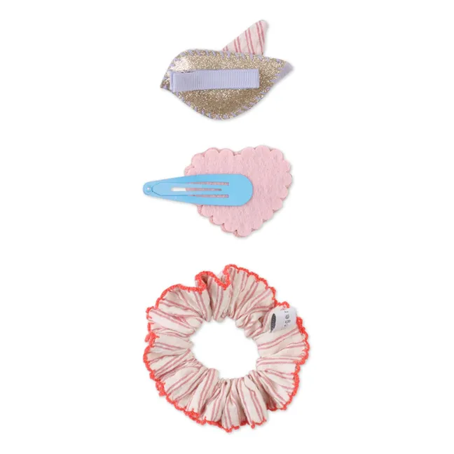 Set de pinzas para el pelo y coleteros Laurel | Rosa
