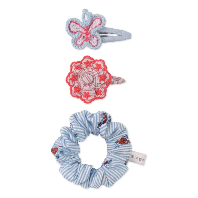 Lot Barrettes et Chouchou Brienne | Bleu