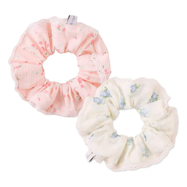 Lot de 2 Chouchous Wendy Dentelle | Rose