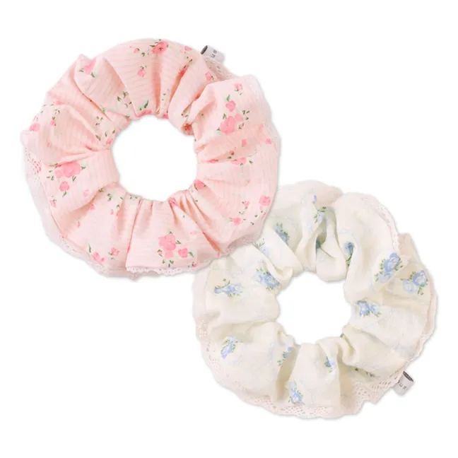 Lot de 2 Chouchous Wendy Dentelle | Rose