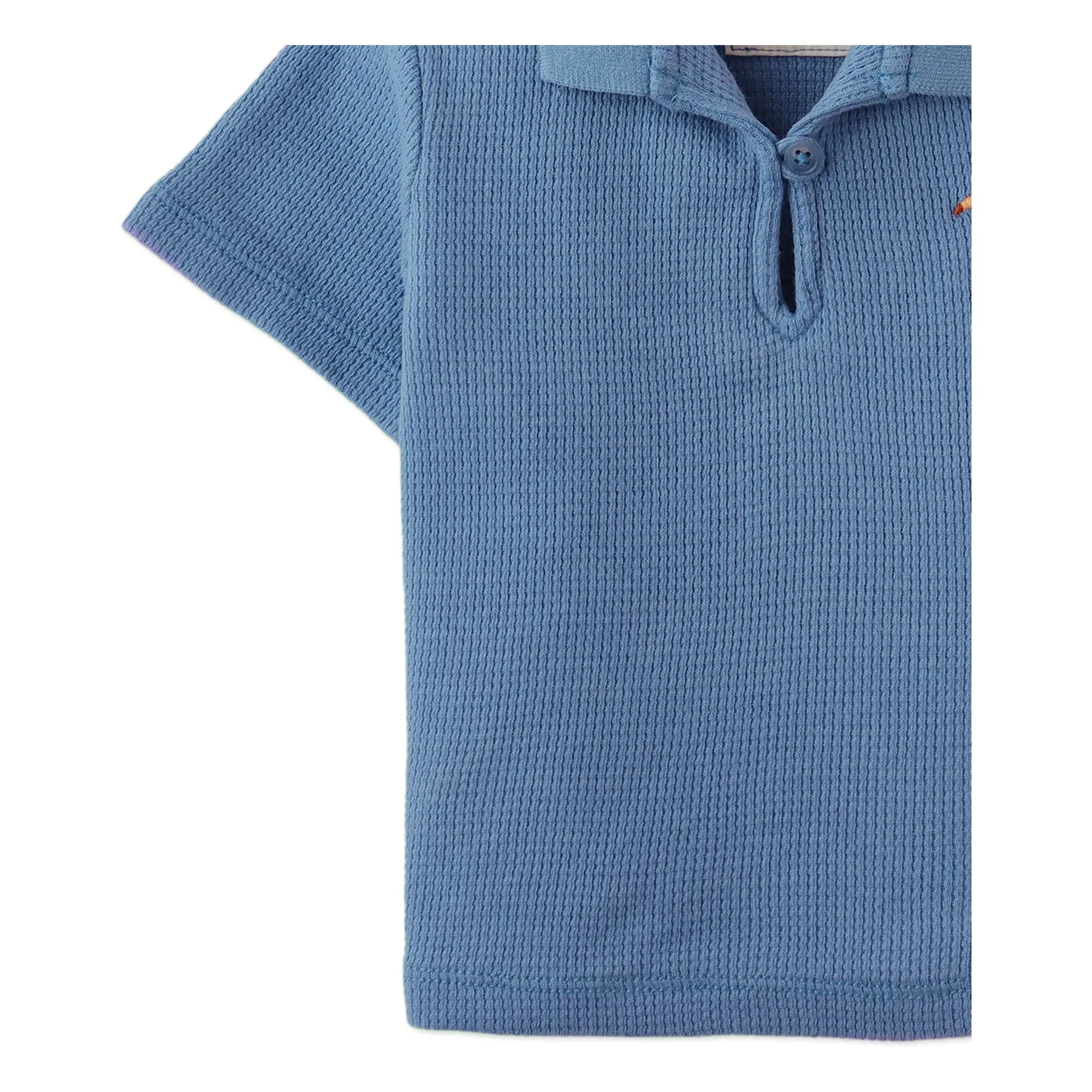 Polo Timmy Brodé Toucan Texturé | Bleu- Image produit n°2