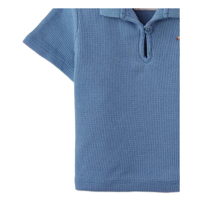 Polo Timmy Brodé Toucan Texturé | Bleu