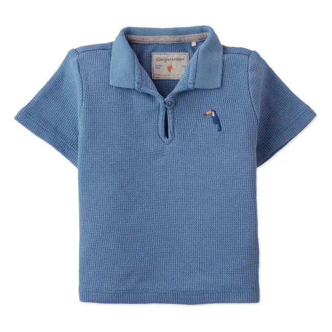 Polo Timmy Brodé Toucan Texturé | Bleu