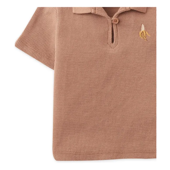 Polo Timmy Brodé Banane Texturé | Marron