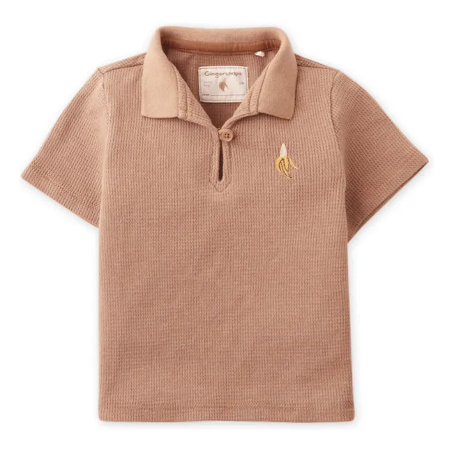 Polo Timmy Brodé Banane Texturé | Marron