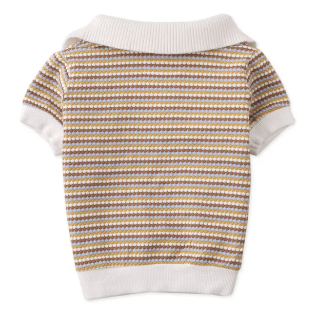 Polo Nicholas Rayé Texturé | Blanc