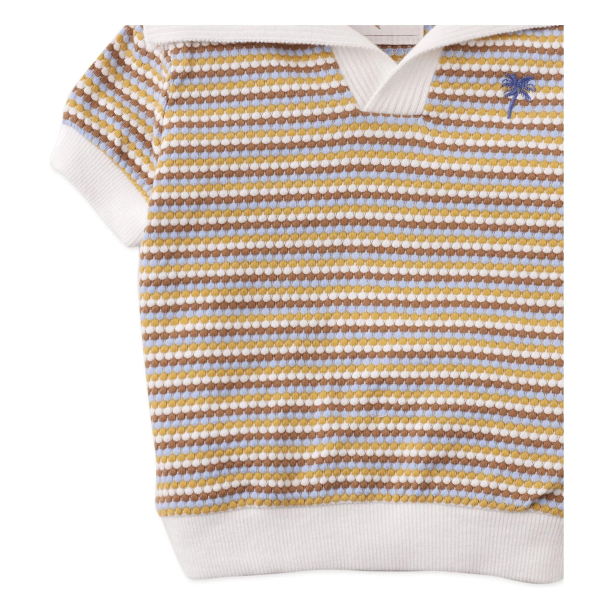 Polo Nicholas Rayé Texturé | Blanc- Image produit n°3