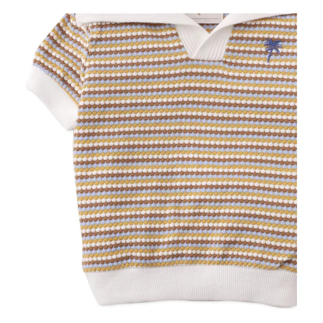 Polo Nicholas Rayé Texturé | Blanc