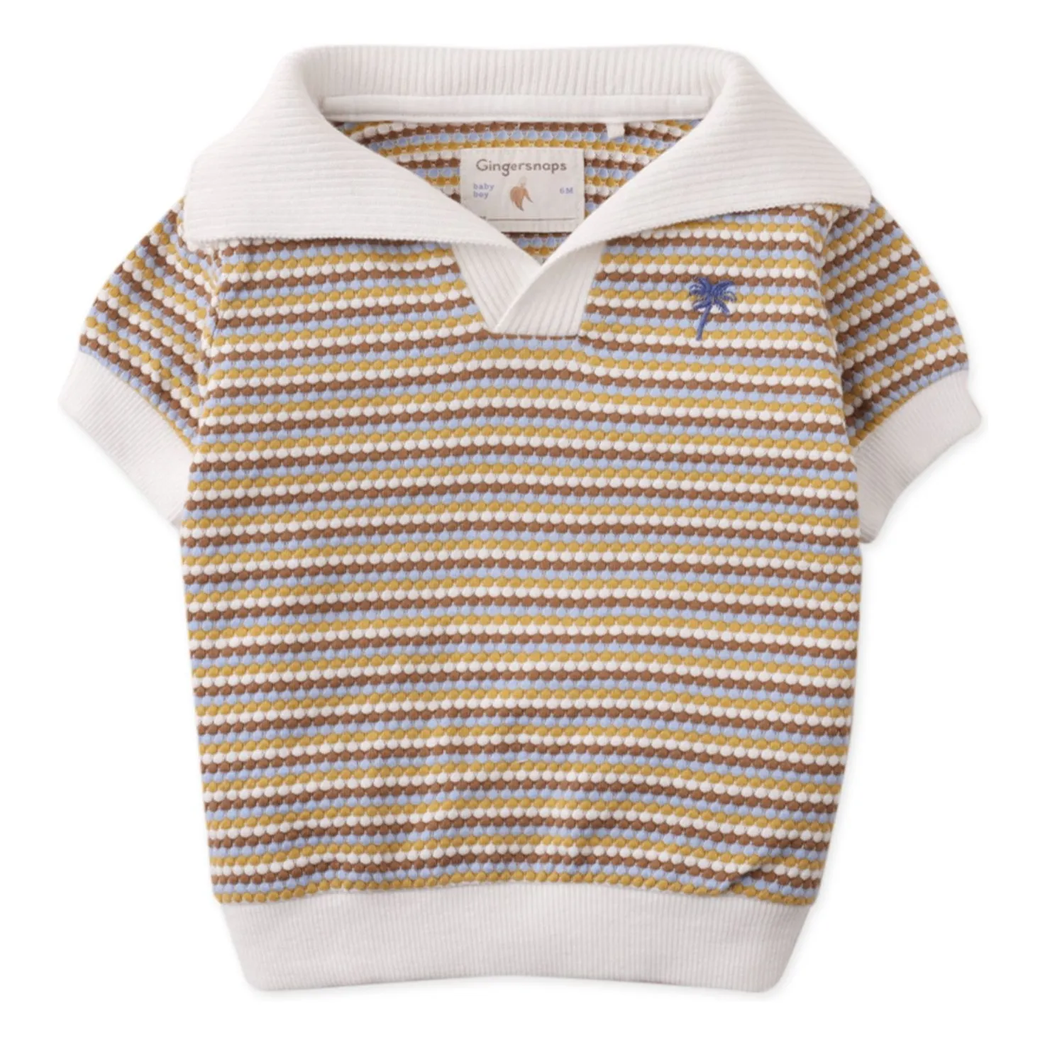 Polo Nicholas Rayé Texturé | Blanc- Image produit n°0