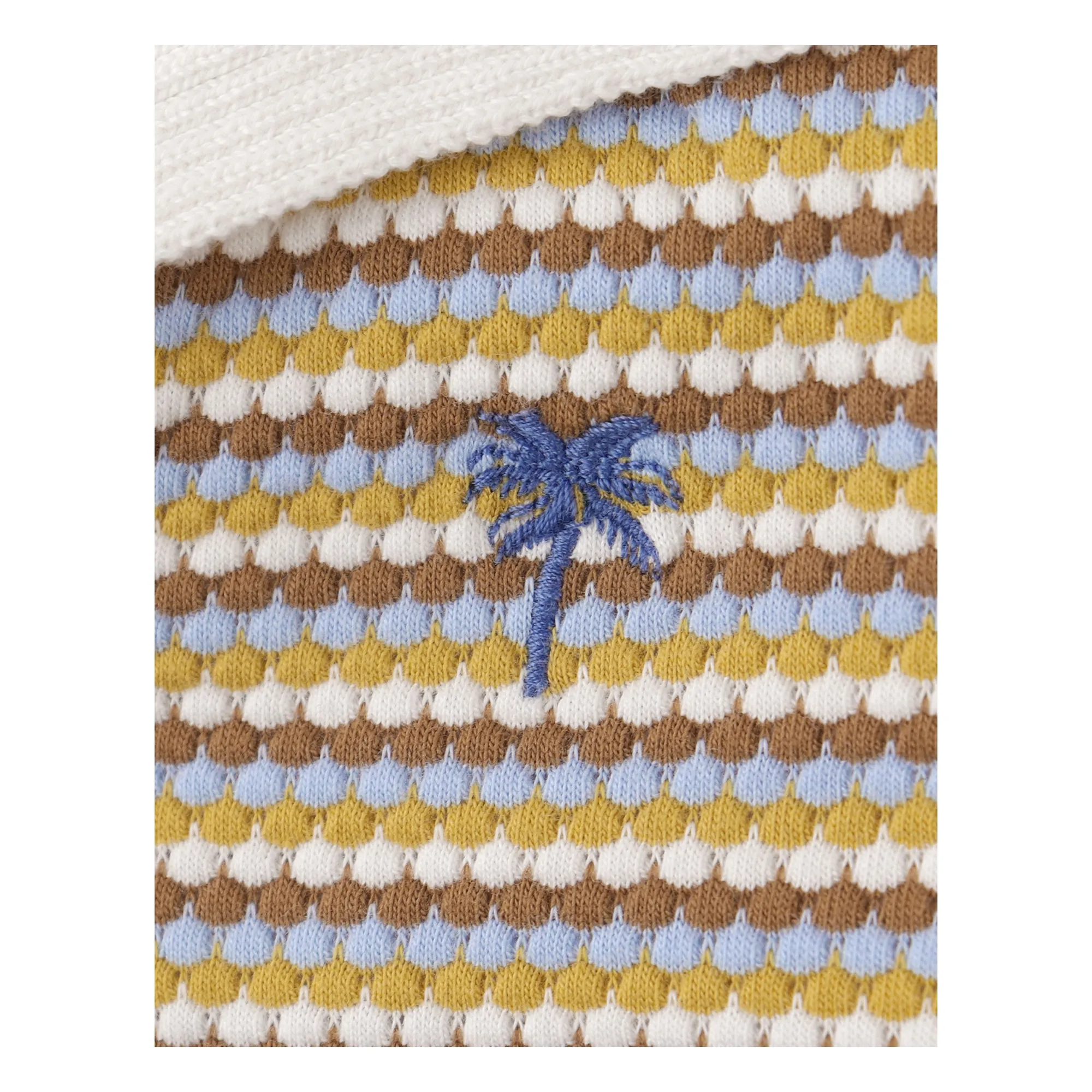 Polo Nicholas Rayé Texturé | Blanc- Image produit n°1