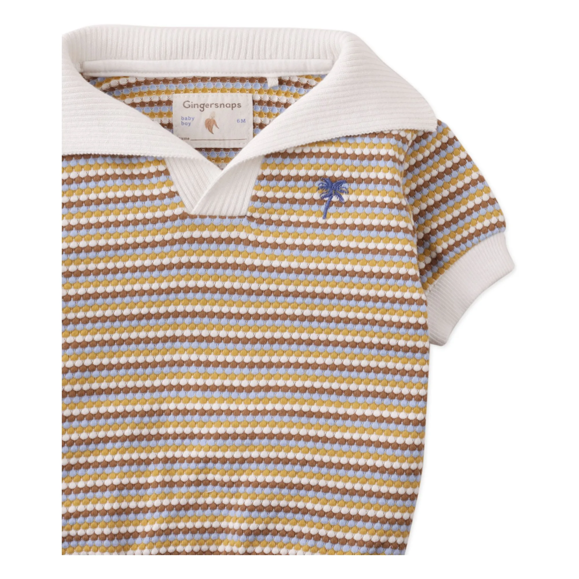Polo Nicholas Rayé Texturé | Blanc- Image produit n°2