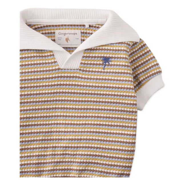 Polo Nicholas Rayé Texturé | Blanc