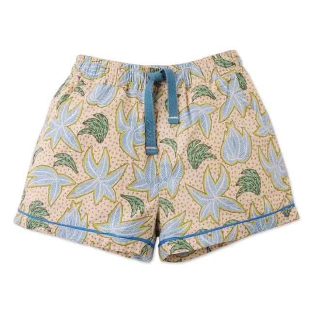 Conjunto de camisa y pantalón corto Banana de lino | Beige