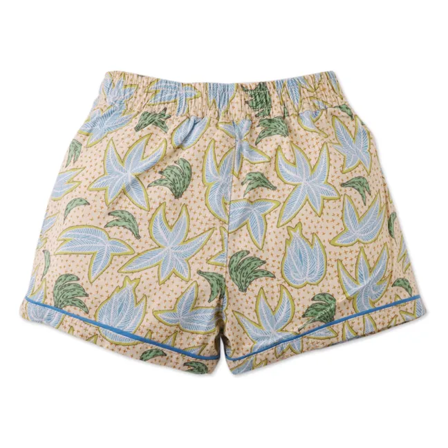 Conjunto de camisa y pantalón corto Banana de lino | Beige