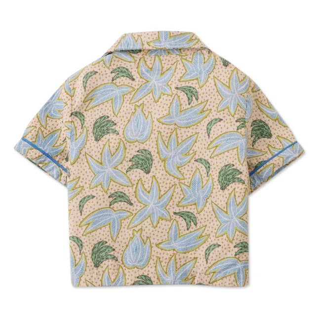 Conjunto de camisa y pantalón corto Banana de lino | Beige