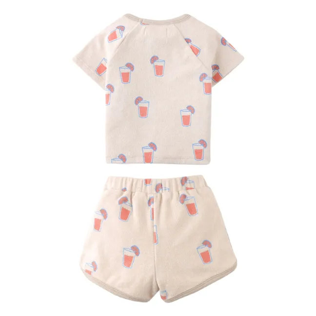 Conjunto de camiseta y pantalón corto Matthew | Beige chiné