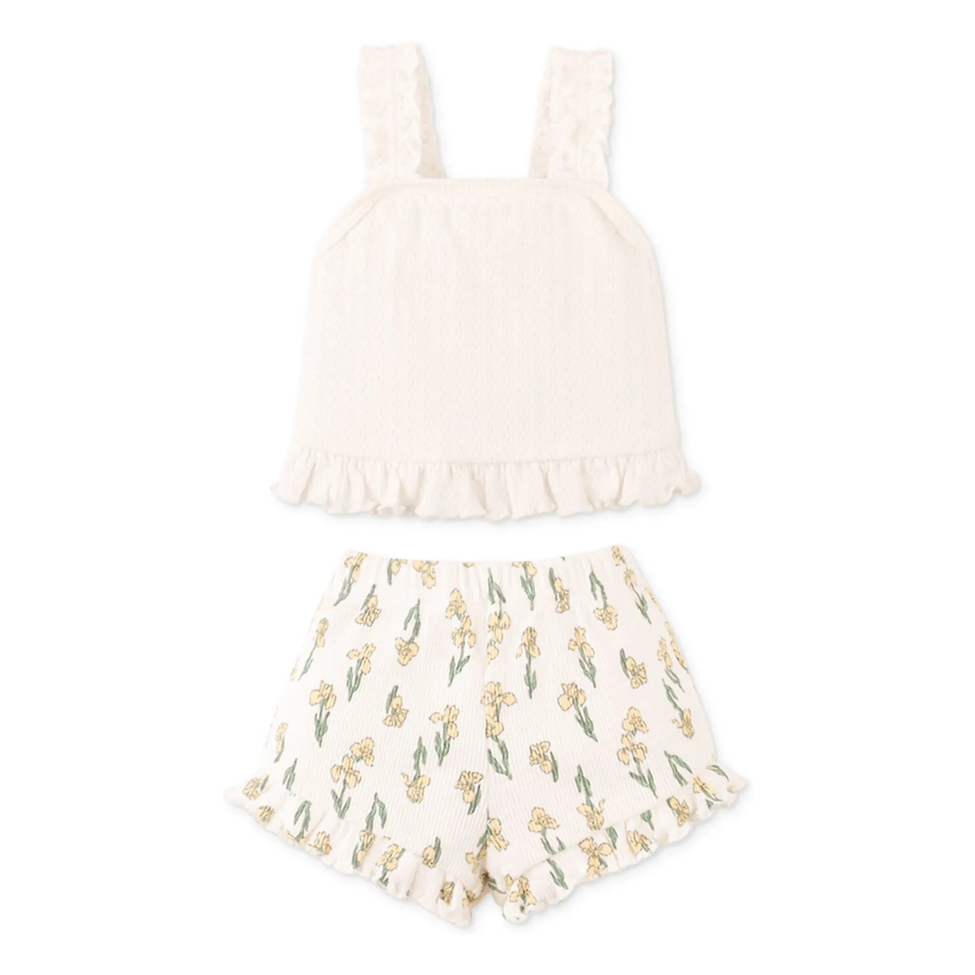 Ensemble Top et Short Andi Pointelle | Ecru- Image produit n°0
