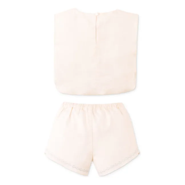 Conjunto de top y pantalón corto de lino Sharpay | Crudo