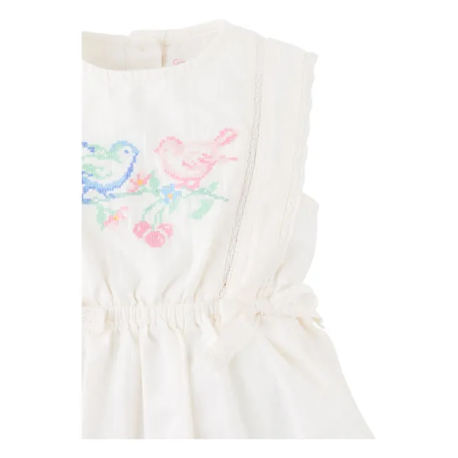 Robe Charlee Brodée | Blanc