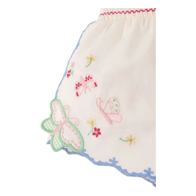 Pantalón corto para bebé bordado Jisoo | Blanco