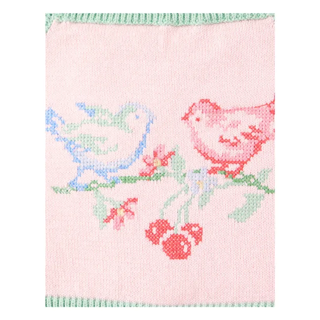 Crop Top Rosé Brodé Maille | Rose pâle