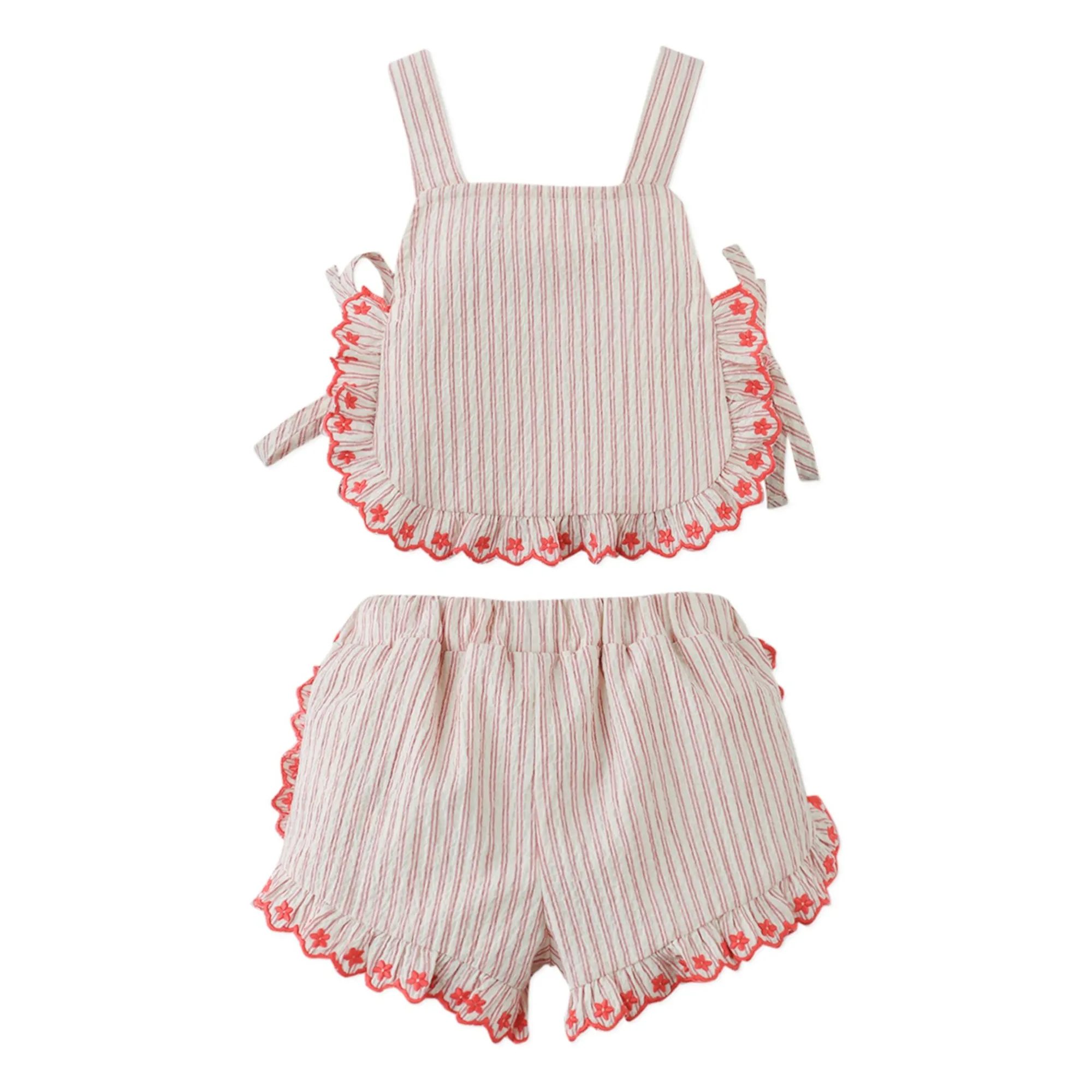 Ensemble Top et Short Volants Juria | Rouge- Image produit n°4