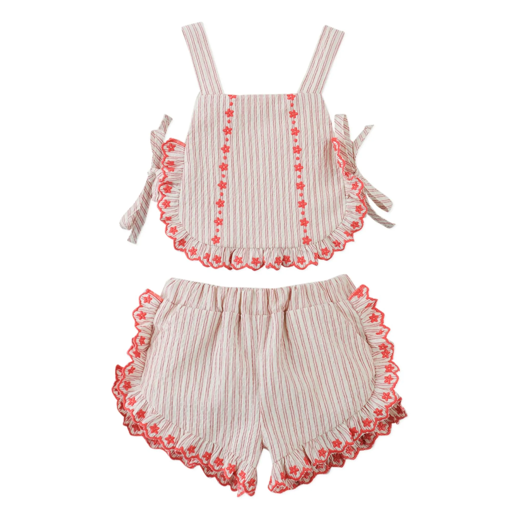 Ensemble Top et Short Volants Juria | Rouge- Image produit n°0